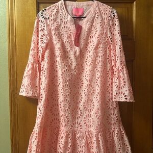Lilly Pulitzer Bekah 3/4 Sleeve Eyelet Dress Size Small